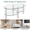 SUGIFT Oval Dining Table Glass Coffee Table with Storage Side Shelf and Metal Legs - 2 of 4