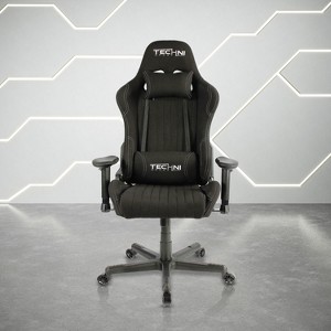 Vynxaria Techni Sport  Fabric Ergonomic High Back Racer Style PC Gaming Chair, Black - 1 of 4
