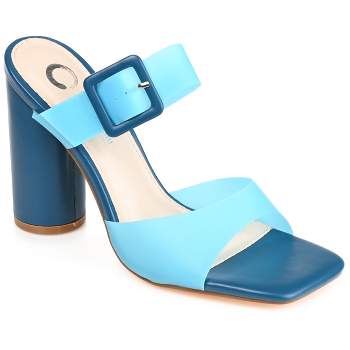 Journee Collection Womens Luca Tru Comfort Foam Open Square Toe Block Heel Sandals