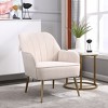 NicBex Teddy Fabric Accent Chair Comfy Armchair with Adjustable Metal Legs Lazy Single Chair for Living Room,Bedroom - 2 of 4