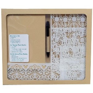 Disney Parks Mickey and Minnie Adult Journal Kit with Pen and Stencils - 1 of 3