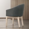 Fabric Barrel Accent Chairs (Set of 2) with Cushioned Seat and Solid Wood Legs for Living Room - 3 of 4