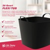 Life Story Flexi Tub, Versatile 26 Quart Storage Tote, Flexible Plastic Home Organizer Lightweight Basket with Carrying Handles, Black - 2 of 4