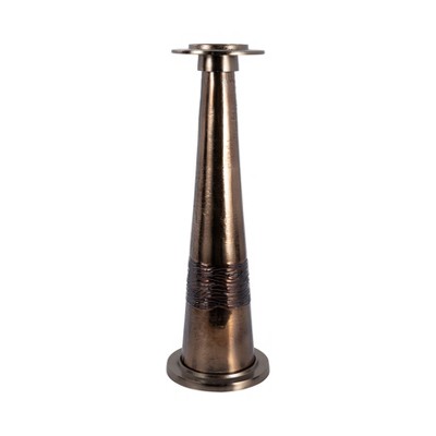 Modern Glass and Aluminum Pillar and Taper Holder with Sculptural Metallic Form