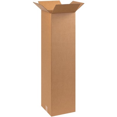 The Packaging Wholesalers Tall Corrugated Boxes 10" x 10" x 40" Kraft 25/Bundle BS101040