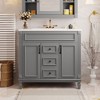 Okak 36" Bathroom Vanity with Ceramic Sink Modern Multi-function Bathroom Cabinet with 2 Soft Closing Doors and 2 Drawers Solid Wood Frame - 3 of 4
