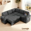 Vipbear85" Modular 5 Seat L Shaped Couch with Reclining Backrest|USB Ports|Cup Holders|Side Table|Storage Chaise Armrests - 4 of 4