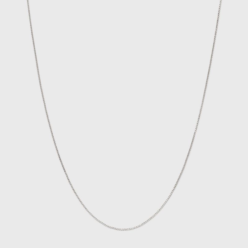 Sterling Silver Box Chain Necklace - Silver, 1 of 4