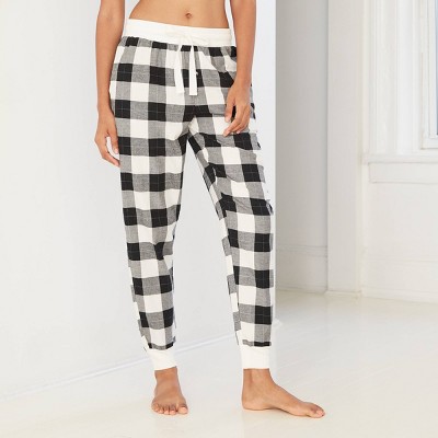 black and white flannel pants