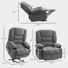 CIPACHO Power Lift Chair, Electric Recliner Chair with Vibration Massage, Heat, Side Pockets, Quick Assembly, Brown - 2 of 4