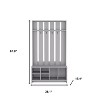 HomeRoots 68" Gray Wood Four Hook Coat And Shoe Rack - 3 of 4