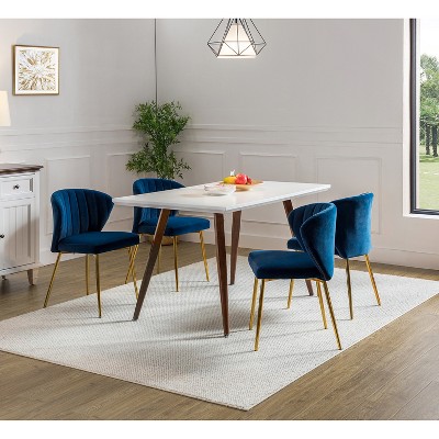 Navy velvet dining online bench