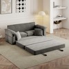 70.9"W Folding Sofa Bed with USB Charging, Chenille Convertible Sleeper Sofa with Side Storage Pockets - ModernLuxe - 3 of 4