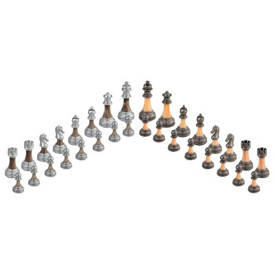 Bobby Fischer Metal & Acrylic Chess Pieces with 3.5 inch King