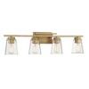 Savoy House Calhoun 4 - Light Vanity in  Warm Brass - 3 of 4
