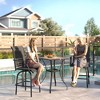 Set of 2 Outdoor Swivel Bar Stools with Armrests, Bar Height Patio Chairs with Steel Frame for Balcony, Poolside - 2 of 4