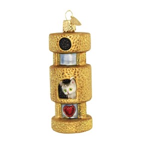 Old World Christmas 3.5 Inch Cat Tower Scratch Relax Sleep Tree Ornaments - 1 of 3