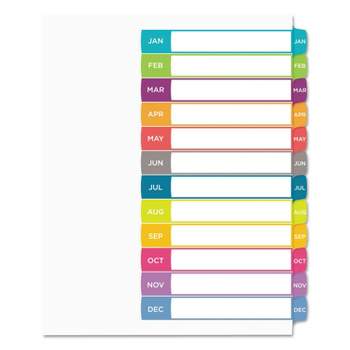 Avery Ready Index Table of Contents Dividers Multicolor Tabs Jan-Dec Letter 11847
