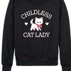 Women's - Instant Message - Childless Cat Lady Kitten Lightweight French Terry Wide Neck Long Sleeve Graphic Shirt - 2 of 4