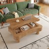 Lift Top Coffee Table,MDF Wood Coffee Table with Hidden Storage and Fluted Panel,Modern Coffee Table for Living Room or Corner-Coolbibila - 2 of 4