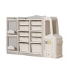Children's toy storage cabinet with 10 boxes, 2 cabinets, 3 shelves, multi-purpose toys, boys' and girls' book storage cabinets - 2 of 4