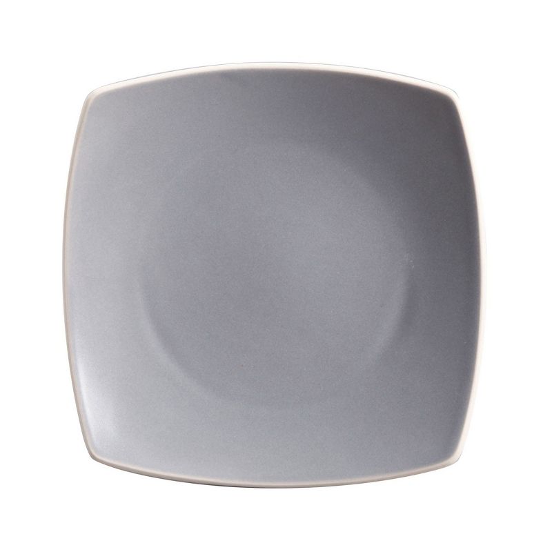 Hometrends Soho Lounge 4 Piece 7.4 Inch Square Stoneware Salad Plate Set in Grey, 5 of 7