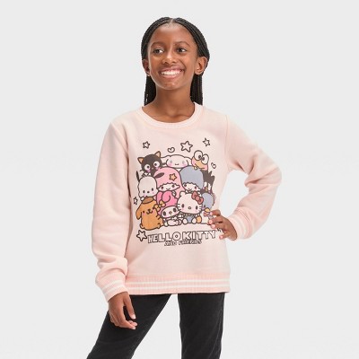 Girls&#39; Hello Kitty &#38; Friends Dreamy Pullover Sweatshirt - Pink L