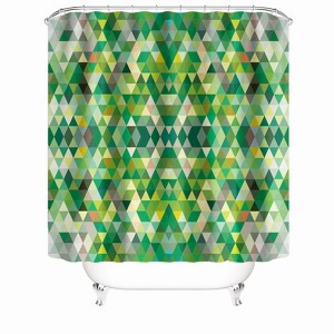 Yellow-Green Grid Pattern Shower Curtains for Bathroom Waterproof Fabric Bath Curtain Durable Soft Stylish Bathroom Decor 72x72 Inch - 1 of 1