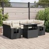 vidaXL Garden Sofa Set Black PE Rattan Large Adjustable Feet - 2 of 4