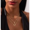 14K Gold Plated Initial Necklace, Layered Heart A-Z Charm Pendant, Personalized Jewelry Gift for Women - 3 of 4