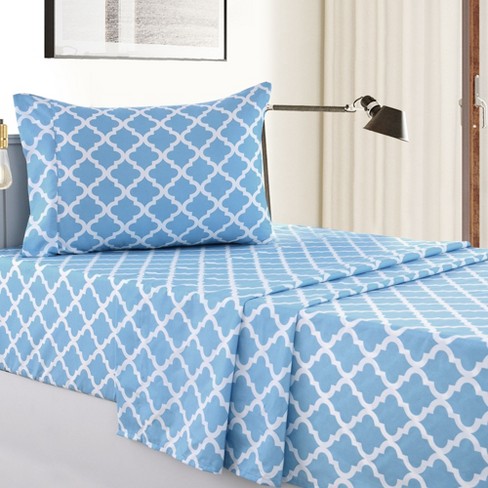 Lux Decor Collection Twin Bed Sheets Microfiber Deep Pocket Bedding Sheets Set Pillowcases Blue Target