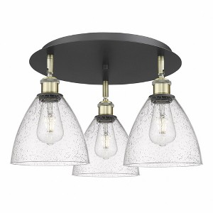 Bristol Glass - 3 Light Flush Mount In Industrial Style-10 Inches Tall and 19.25 Inches Wide - 1 of 1
