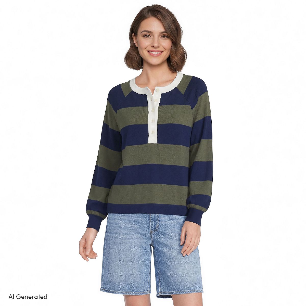 Lands' End Women's Long Sleeve Mariner Henley - thumbnail 5