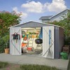 Gulches 10X8 FT Outdoor Tool Storage Shed with Metal Foundation & Lockable Doors,  All Weather Metal Sheds for Garden, Patio, Backyard, Lawn, Gray - 2 of 4
