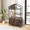 Tangkula Cat Tree w/ Litter Box Enclosure w/ Hidden Washroom Scratching Posts & Pad - 3 of 4
