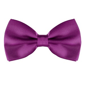 Allegra K Men's Pre-tied Solid Adjustable Classic Tuxedo Wedding Bow Ties - 1 of 4
