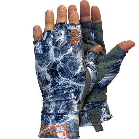 Glacier Glove Ascension Bay Fingerless Sun Gloves - Small - Gray Camo