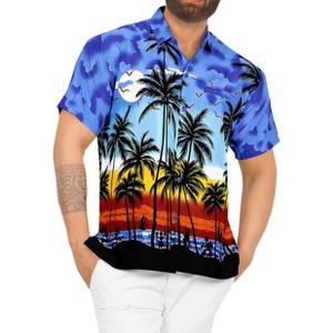 LA LEELA Mens Hawaiian Shirts Short Sleeve Button Down Shirt Men's Tropical Shirts Casual Vacation Summer Party Caribbean Shirts Funny - 1 of 4