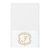 Linum Home Textiles 100% Turkish Cotton MONICA Gold Thread 3PC Embellished Towel Set - 3 of 4