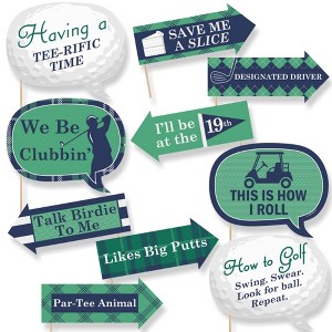 Big Dot of Happiness Funny Par-Tee Time - Golf - Party Photo Booth Props Kit - 10 Piece - 1 of 4