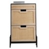 Rattan Slim Shoe Cabinet With 2 Flip Drawers & Adjustable Shelf, Tall Shoe Storage Organizer with Metal Legs,   for Entryway, Entrance, Hallway - 2 of 4
