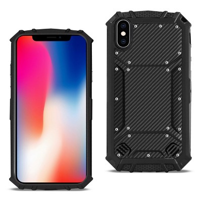 Reiko Apple iPhone X Carbon Fiber Hard-Shell Case in Black