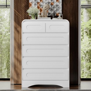 SOLACE FURNITURE 44" Tall 6 Dressers Drawers & Chest of Drawers with Pre-installed Slides - 1 of 4