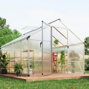 GustoWave 8×10 ft Large Walk-In Polycarbonate Greenhouse，for Outside Garden Backyard, Patio, Lawn - 1 of 4