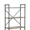 INFURNIC Decorative Bookshelf 4 Tier Rectangular Storage Shelf with Metal Frame and Wooden Shelves, Gray, 14"*26"*49" - 3 of 4