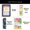 HARDCOVER 2026 Planner, 7"x9": 14 Months (Nov 2025-Dec 2026), Daily/Weekly/Monthly,  Bookmark, Pocket Folder w Sticky Notes (Navy Gold Numbers) - 2 of 4