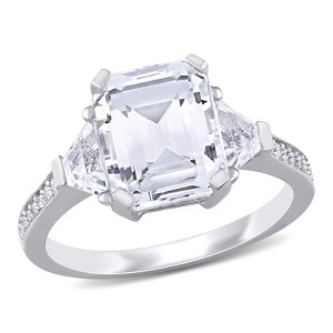 EVERLY JEWELRY | Sterling Silver 5.2 CT TGW White Topaz and Diamond Accent Estate Ring - 1 of 4