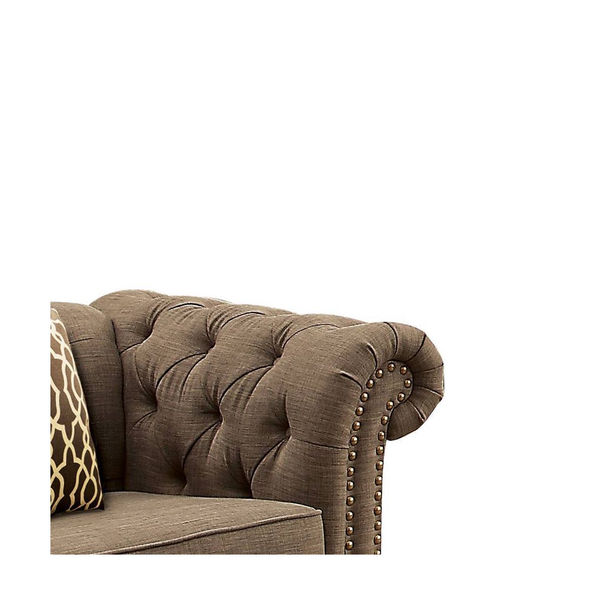 Acme Furniture Aurelia Accent Chair Brown Linen - thumbnail 3