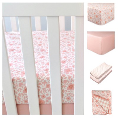 Image of Honest Baby Organic Cotton Bedding Set - Papercut Floral - 5pc
