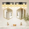 DAKAFUL Modern Bathroom Vanity Light, Vanity Fixture Over Mirror with Black Frame&Clear Glass Shade, Wall Light for Mirror, Bedroom, Bathtub Area - 2 of 4